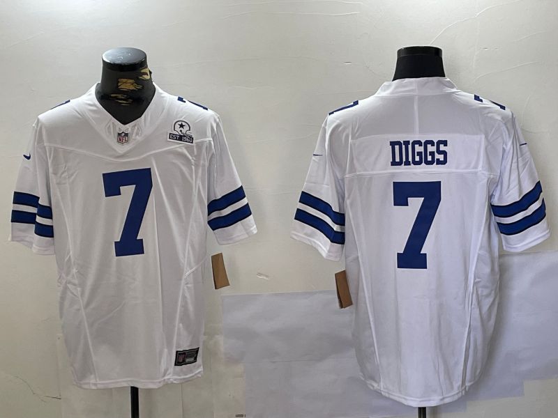 Men Dallas Cowboys 7 Diggs White 2024 Nike Limited NFL Jersey style 4